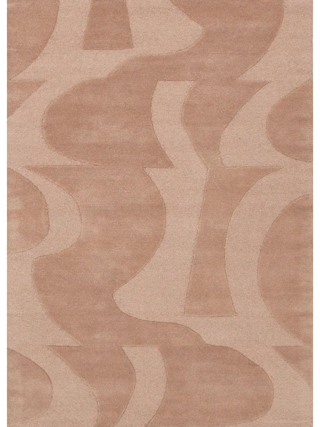 Isla Dark Peach Abstract Shapes Wool Rug