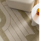 Isla Ivory Sand Retro Loop Wool Rug