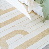 Isla Ivory Sand Retro Loop Wool Rug