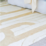 Isla Ivory Sand Retro Loop Wool Rug