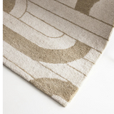 Isla Ivory Sand Retro Loop Wool Rug