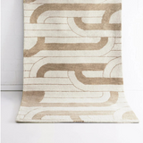 Isla Ivory Sand Retro Loop Wool Rug