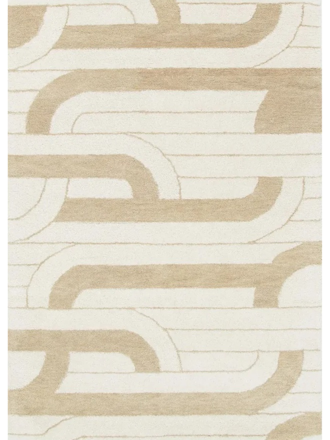 Isla Ivory Sand Retro Loop Wool Rug