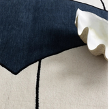 Isla Blue and Ivory Abstract Shapes Wool Rug