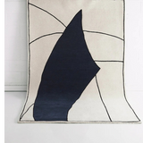 Isla Blue and Ivory Abstract Shapes Wool Rug