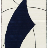 Isla Blue and Ivory Abstract Shapes Wool Rug
