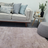 Costa Pink Taupe Ornate Embossed Textured Rug