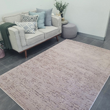Costa Pink Taupe Abstract Lines Textured Rug