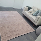 Costa Pink Taupe Abstract Lines Textured Rug