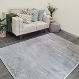 Costa Grey Ornate Medallion Bordered Rug