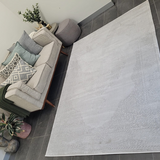 Costa Silver Ornate Medallion Bordered Rug