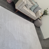 Costa Silver Ornate Medallion Bordered Rug