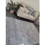 Costa Grey Ornate Transitional Textured Rug