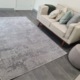 Costa Grey Ornate Transitional Textured Rug