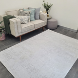 Costa Silver Ornate Transitional Textured Rug