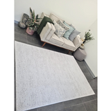 Costa Silver Abstract Lines Textured Rug