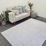 Costa Silver Abstract Lines Textured Rug