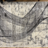 Cresta Grey and Ivory Motion Curved Lines Abstract Rug