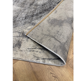 Cresta Grey and Ivory Motion Curved Lines Abstract Rug