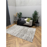 Cresta Ivory Grey Linear Textured Rug
