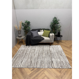 Cresta Ivory Grey Linear Textured Rug