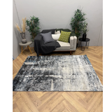 Cresta Black and Cream Blue Washed Abstract Rug