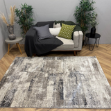 Cresta Beige Grey Block Pattern Abstract Rug