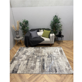 Cresta Beige Grey Block Pattern Abstract Rug
