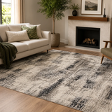 Cresta Beige Grey Block Pattern Abstract Rug