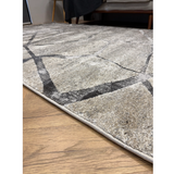 Cresta Grey Beige Modern Geometric Line Rug