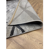 Cresta Grey Beige Modern Geometric Line Rug