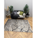 Cresta Grey Beige Modern Geometric Line Rug