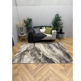 Cresta Beige Grey Marble Fractured Abstract Rug