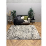 Cresta Ivory Grey Distressed Abstract Rug