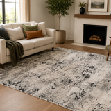 Cresta Ivory Grey Distressed Abstract Rug