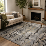 Cresta Grey Blue Marble Wash Contemporary Abstract Rug