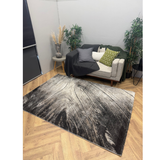 Cresta Charcoal Beige Contour Lines Rug