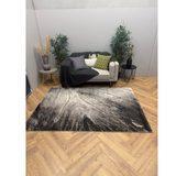 Cresta Charcoal Beige Contour Lines Rug