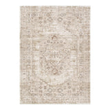 Del Sand Beige Distressed Medallion Rug