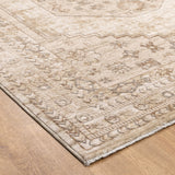 Del Sand Beige Distressed Medallion Rug