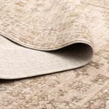 Del Sand Beige Distressed Medallion Rug