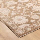 Del Toffee Distressed Border Rug