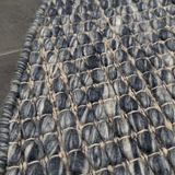 Darcy Blue Grey Felted Wool Round Rug