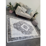 Diana Cream Black Medallion Transitional Rug