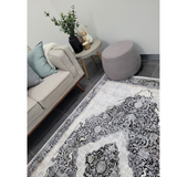 Diana Cream Black Medallion Transitional Rug