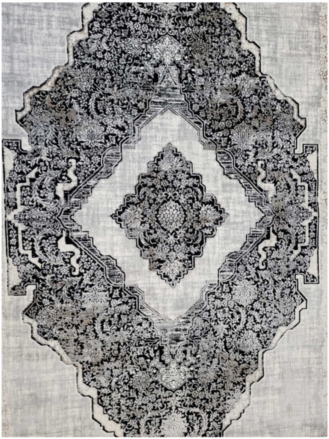 Diana Cream Black Medallion Transitional Rug