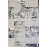 Diana Arc Lines Cream Blue Modern Rug