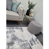 Diana Arc Lines Cream Blue Modern Rug