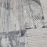 Diana Arc Lines Cream Blue Modern Rug