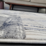 Diana Arc Lines Cream Blue Modern Rug